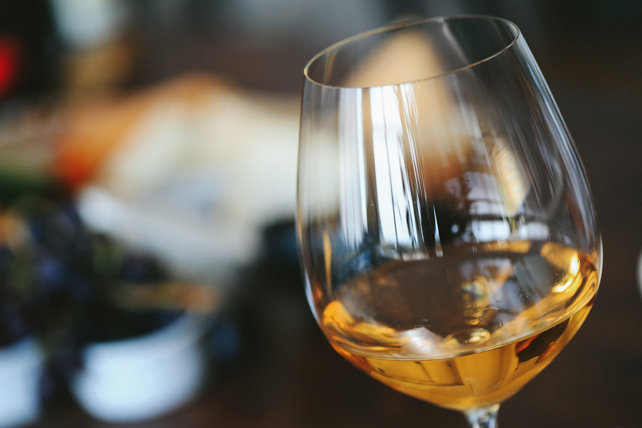 White wine in a glass
